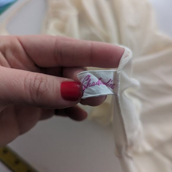 Vintage Women's Lingerie Slip Cream Shadowline 36 Tie Sleeve Knot Maxi - Picture 6 of 11